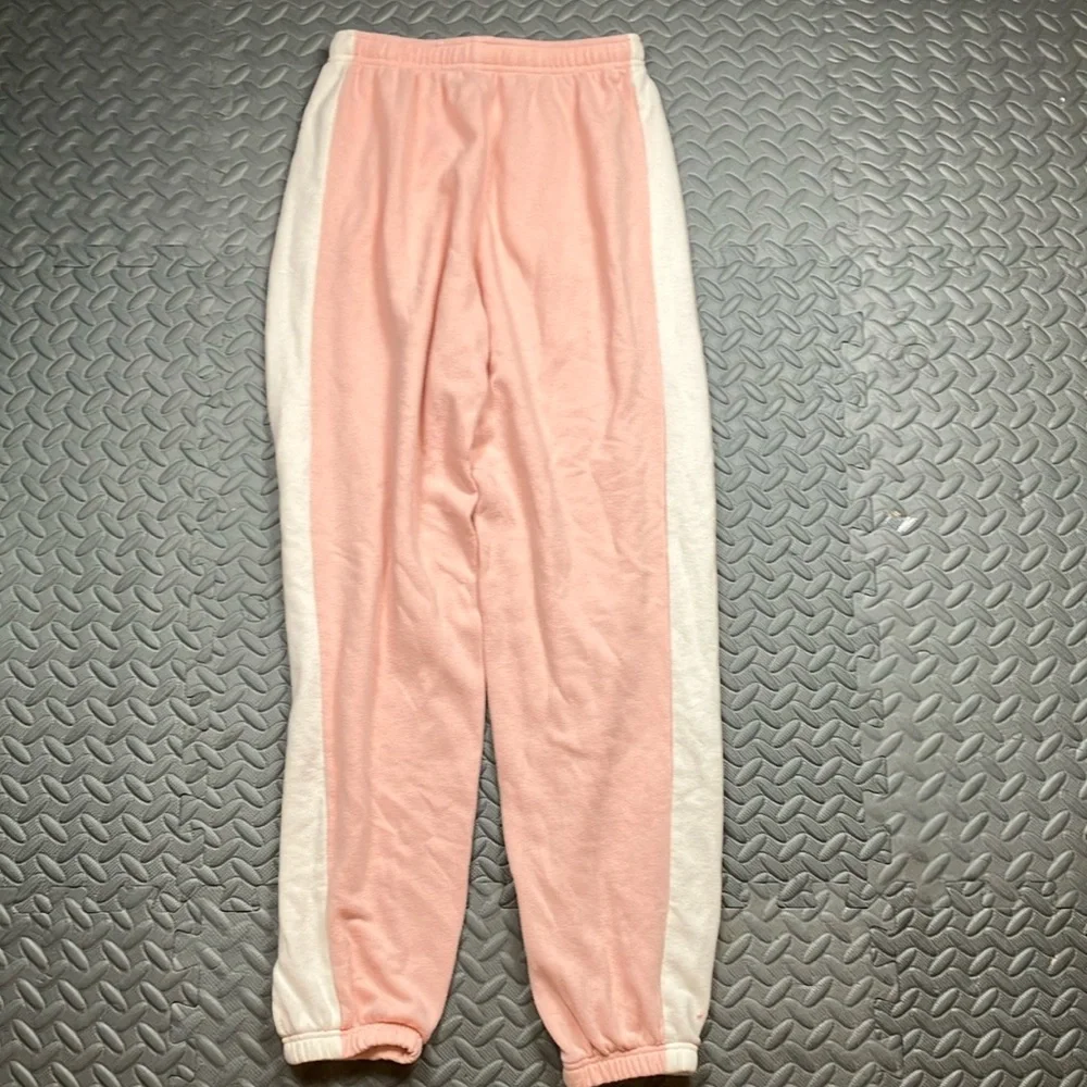 SO The Lounge Life Jogger Juniors Pink and‎ White With Side Stripes Size XS